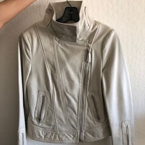 Mackage Off-White Leather Moto Jacket